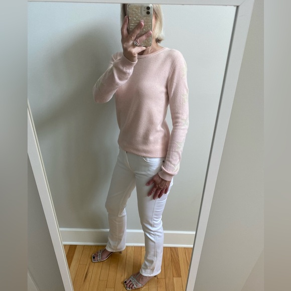 Brodie Cashmere wool pink sweater with star sleeves - Picture 5 of 15